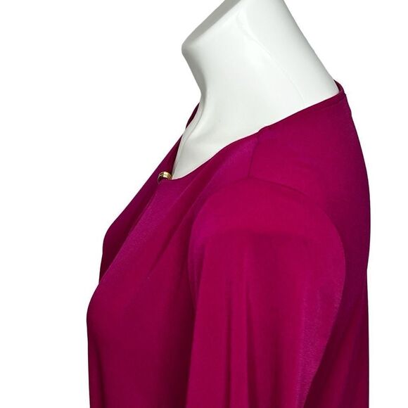 Ivanka Trump magenta long sleeve wrap blouse size M - Picture 6 of 13